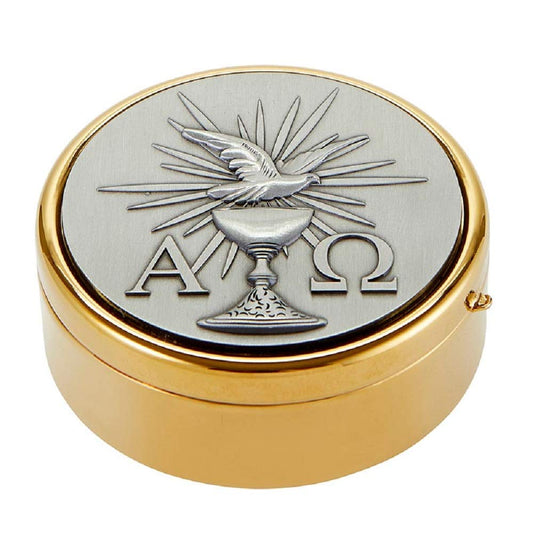 Christian Brands J1575 Dove Alpha Omega Hospital Pyx, 3.25-inch Diameter