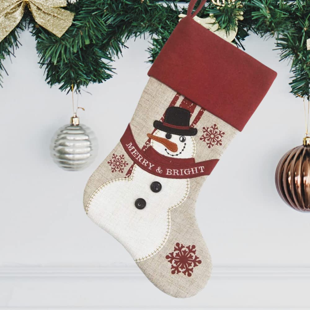 Comfy Hour 18x11 Inch Christmas Stocking, Snowman Holiday Decor