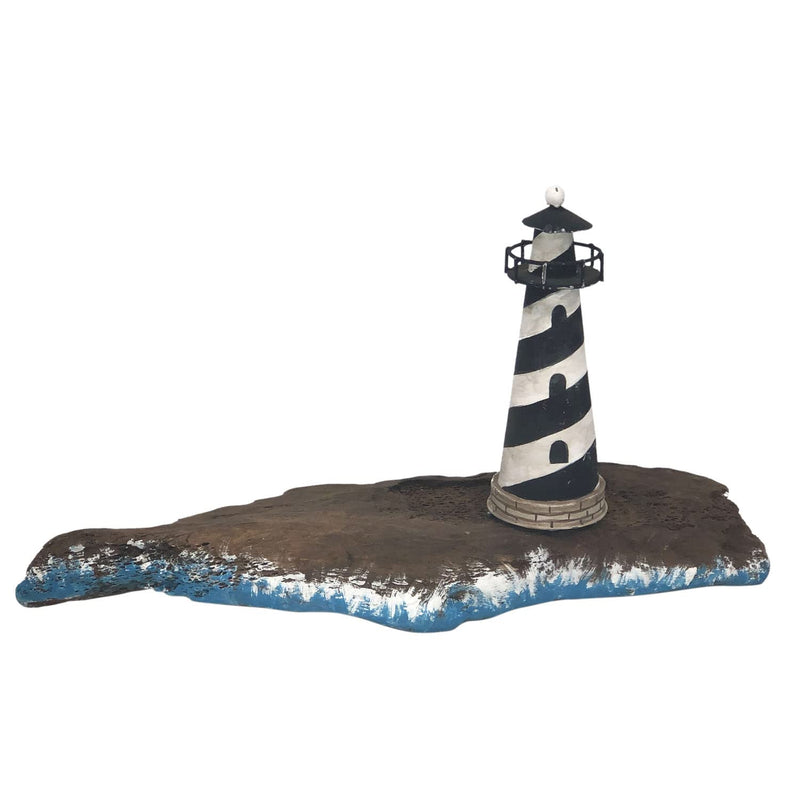 Beachcombers Driftwood Lighthouse Table Accent Figurine, 12-inch Length, Home Decoration