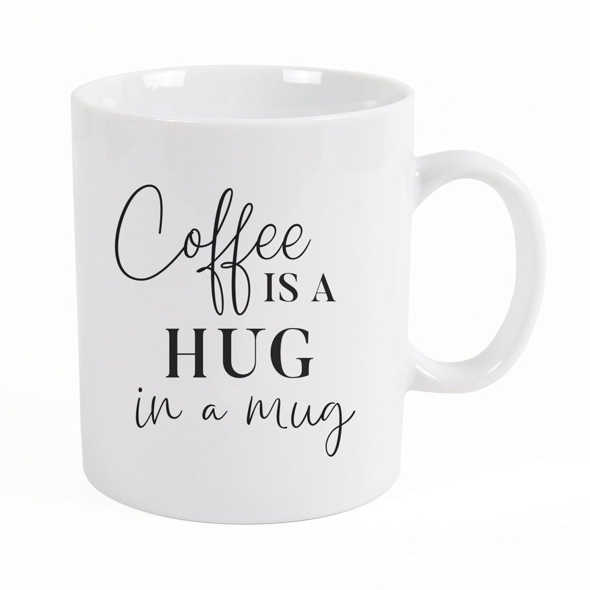 P. Graham Dunn Drinking Cup, 15 Ounces, Coffee Is A Hug In A Mug Classic White