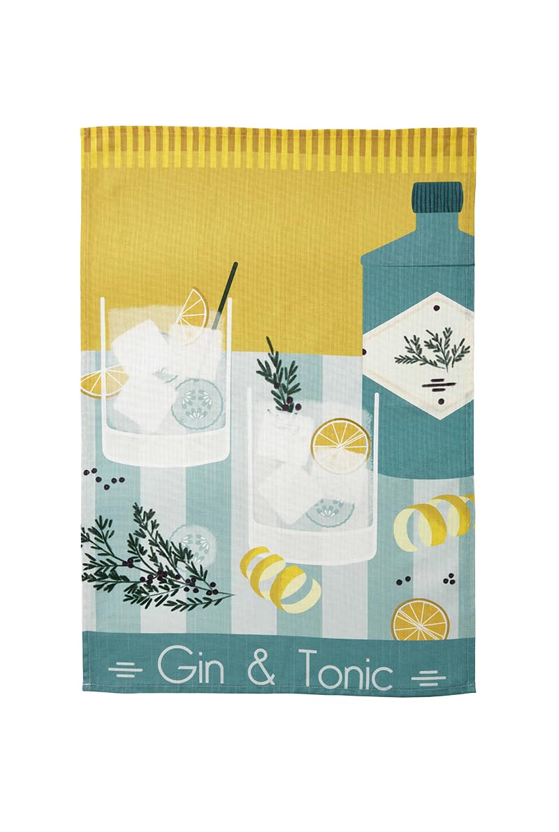 Coucke Gin Tonic Printed Tea Towel, 50 x 75 cm