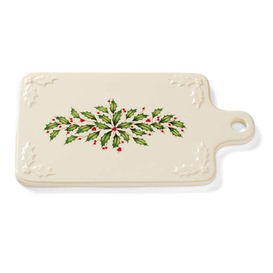 Lenox Dishware Plate, 3.55 LB, Red & Green