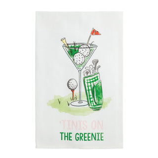 Mud Pie Towel, 26" x 16 1/2", Tinis on the Greenie