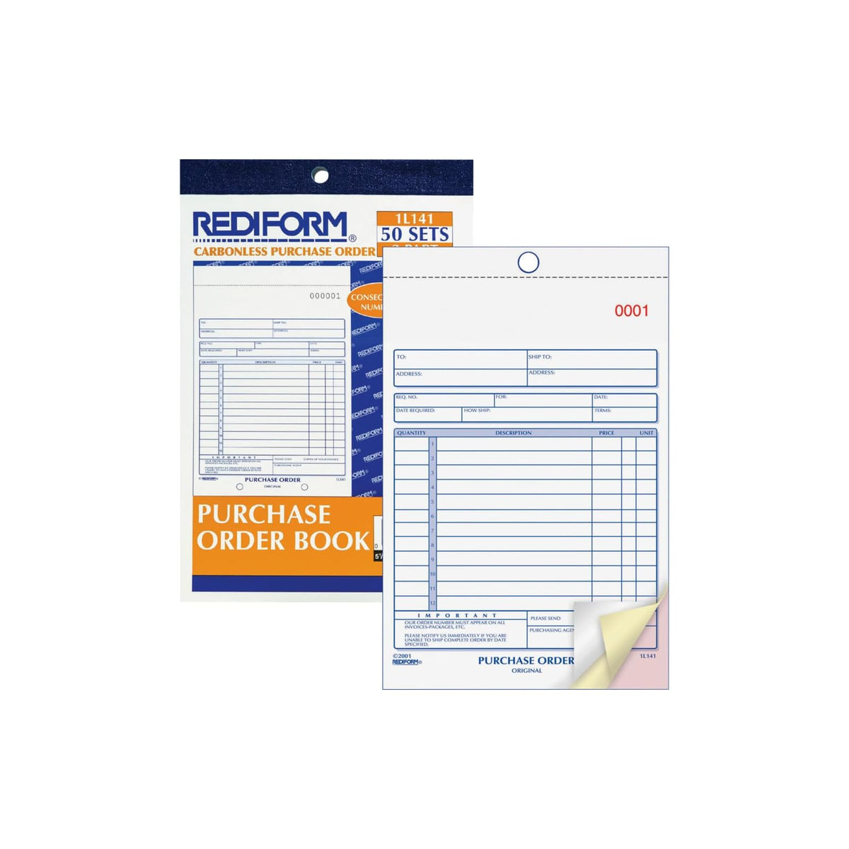 Rediform Paper Product, 5 1/2 In X 7 7/8 In, White/Yellow/Pink