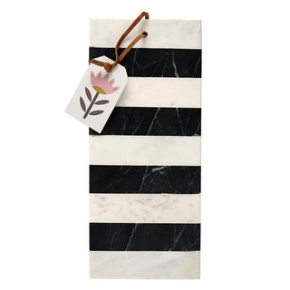 Santa Barbara Design Studio Tray, 14" x 6" x 0.5", Black/White Stripes