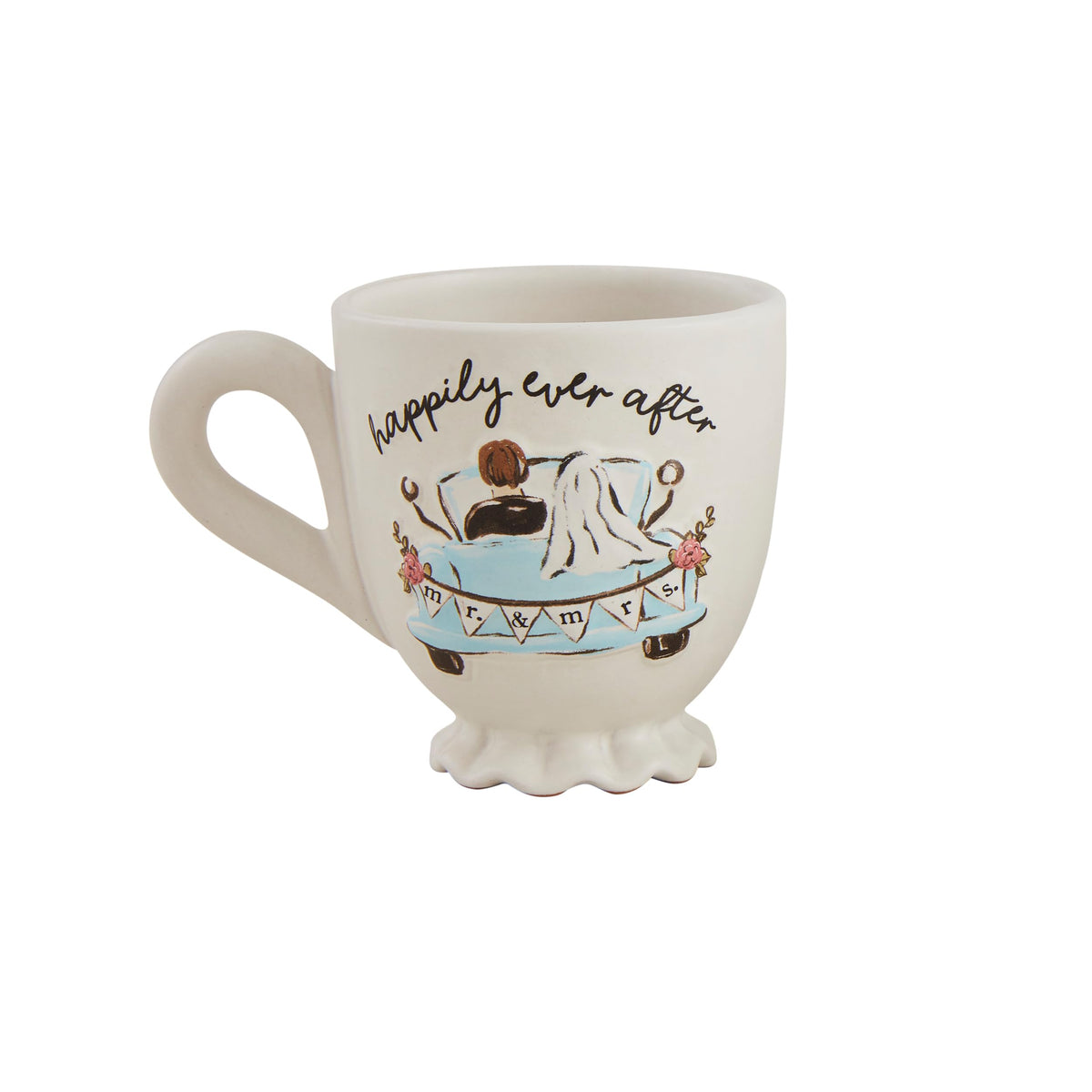 Mud Pie Happily Wedding Mug; 16 oz