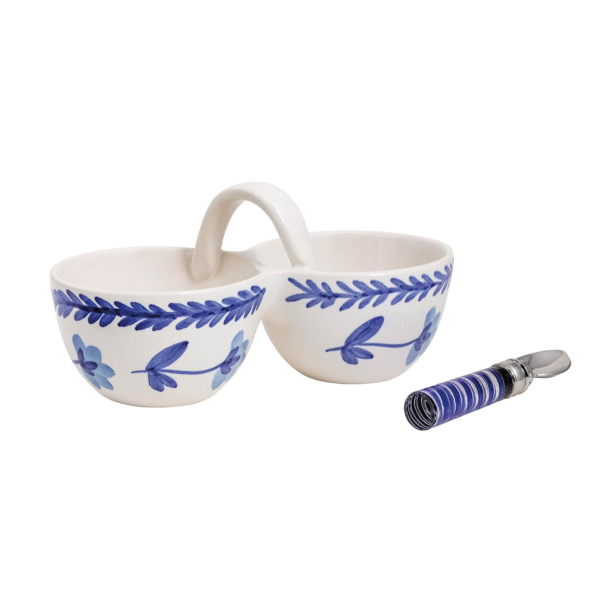 Mud Pie Dishware Bowl, tidbit 4 1/2" x 8" | spoon 4", Blue