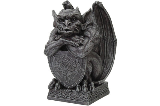 Pacific Trading PTC 6.5 Inch Resin Medieval Gargoyle with Shield Protection Statue