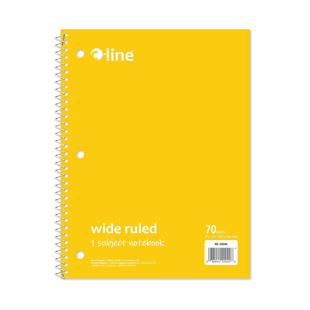C-Line Blank Book, Yellow, Wide Ruled