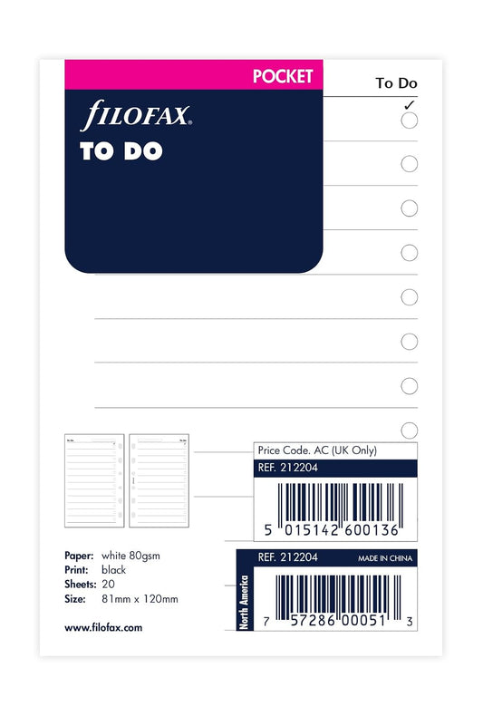Rediform Filofax Pocket To Do List (B212204)