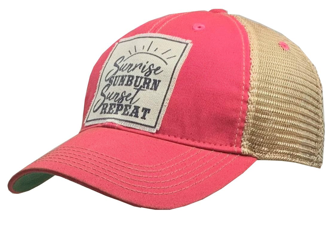 VINTAGE LIFE Hat, Sunrise Sunburn Sunset Repeat Hot Pink, Snapback