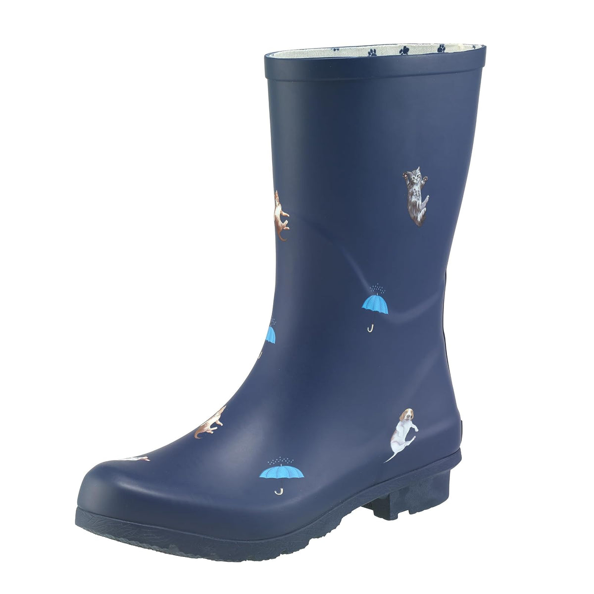 Galleria Enterprises Boot, 7, Navy-cats & Dogs