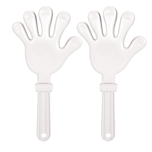 Beistle 2 Piece White Plastic Giant Hand Clappers Noisemakers Birthday Party Favors, 15" x 7.5"