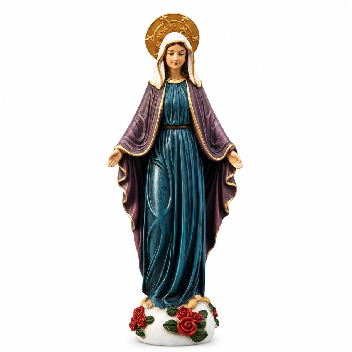 Comfy Hour 9 Inch Mary Statue, Virgin Mary Figurine with Roses