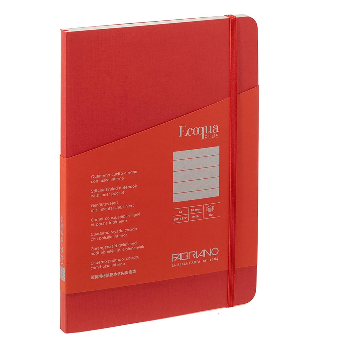 Fabriano Blank Book, A5 - 5.8" x 8.3", Red