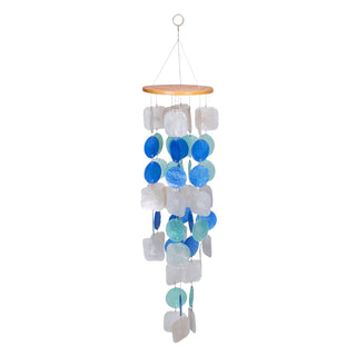 Beachcombers Circles & Squares Multicolored Capiz Wind Chime(65cm length)