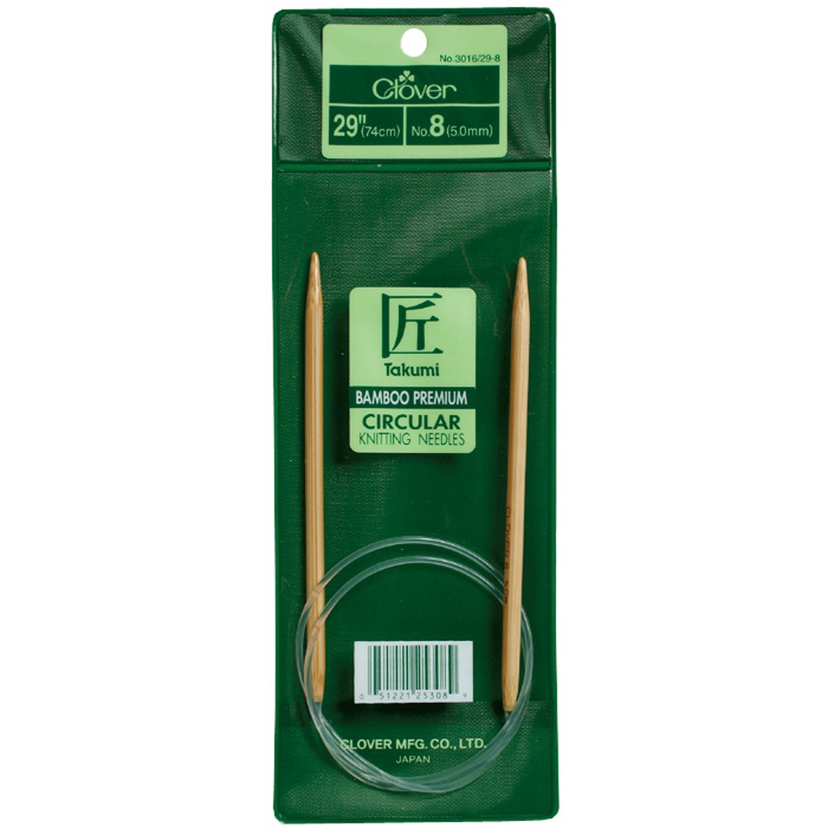 Clover Takumi Bamboo Circular 29-Inch Knitting Needles, Size 5