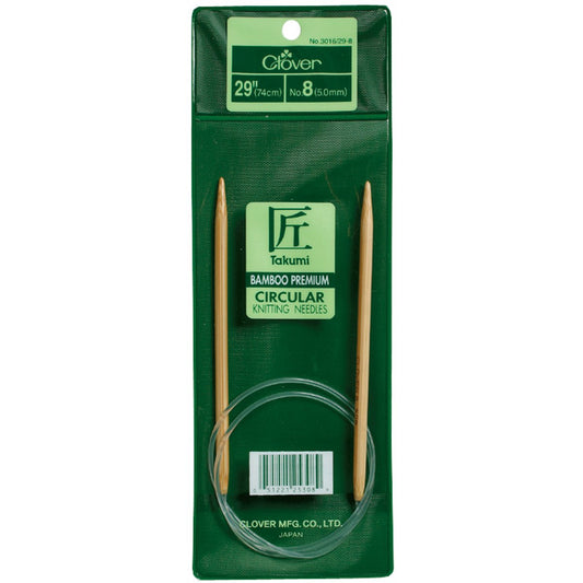 Clover Takumi Bamboo Circular 29-Inch Knitting Needles, Size 5
