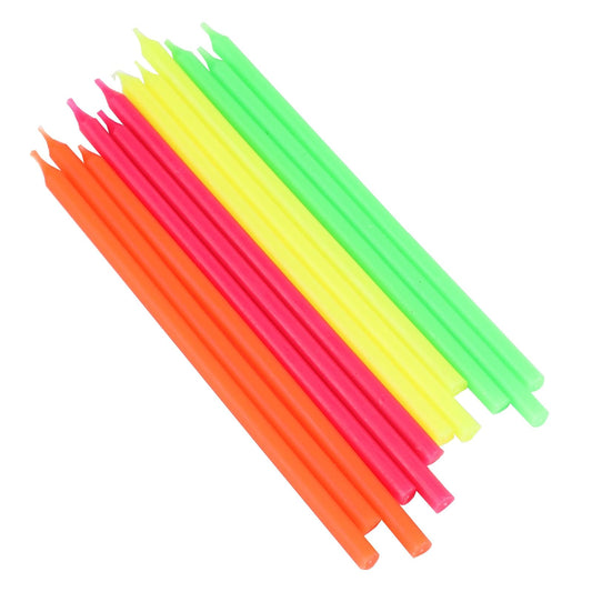 Chef Craft Classic Tall Birthday Candles, 12 piece set, Neon