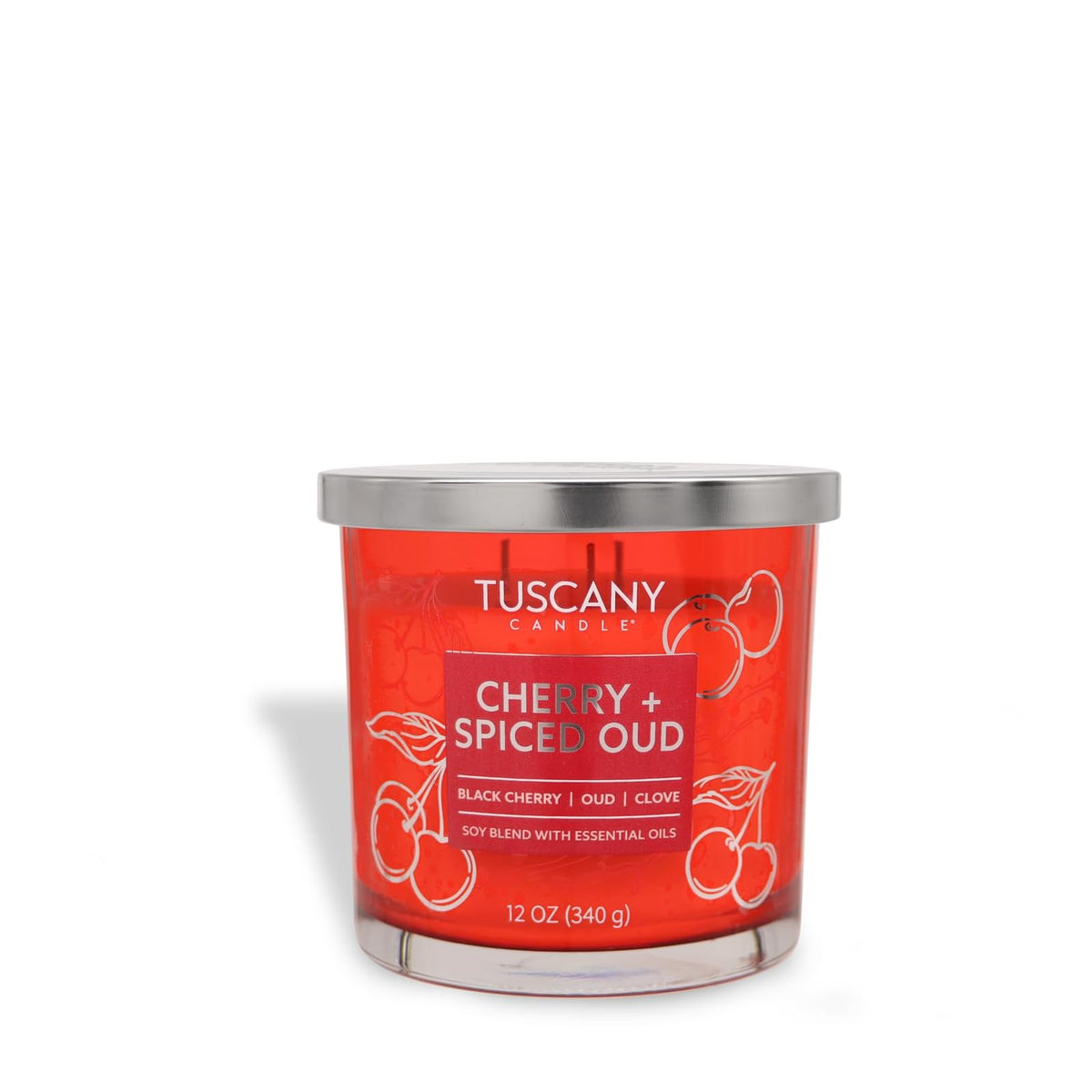 Tuscany Candle Candle, 12 oz, Bright Red