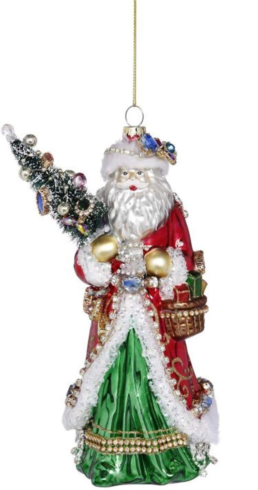 Mark Roberts Traditional Santa Ornament, Multicolor, Resin, Christmas, 8 Inches, Santa Figurine