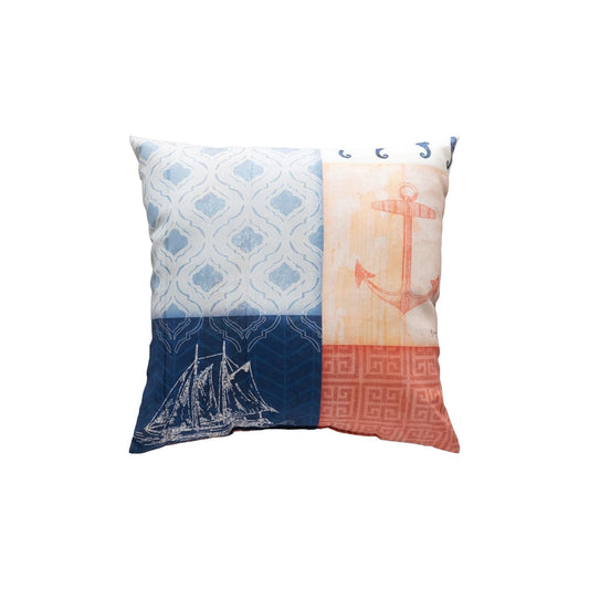 MWW Pillow, 18x18 inches, White, Blue, Orange