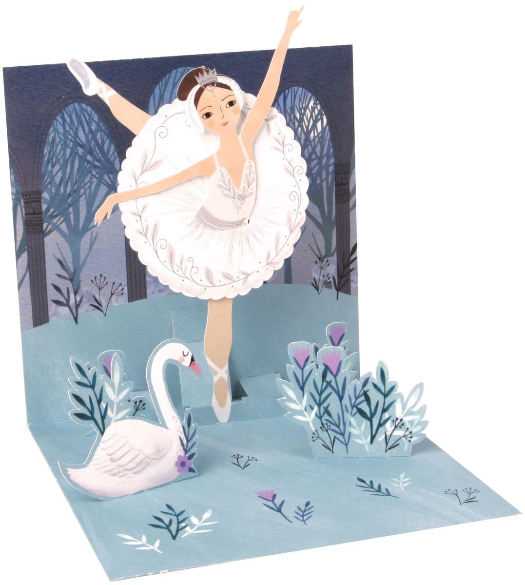 Up With Paper Pop-Up Treasures Greeting Card - Swan Lake