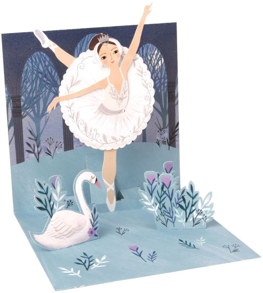 Up With Paper Pop-Up Treasures Greeting Card - Swan Lake