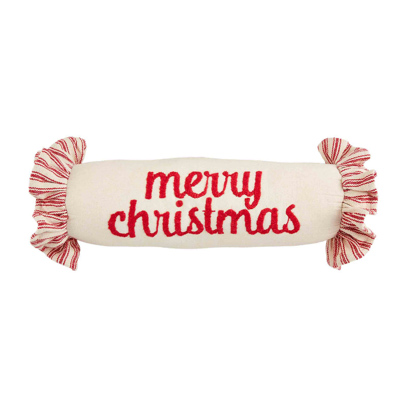 Mud Pie Christmas Pillow, 6" x 18", Merry