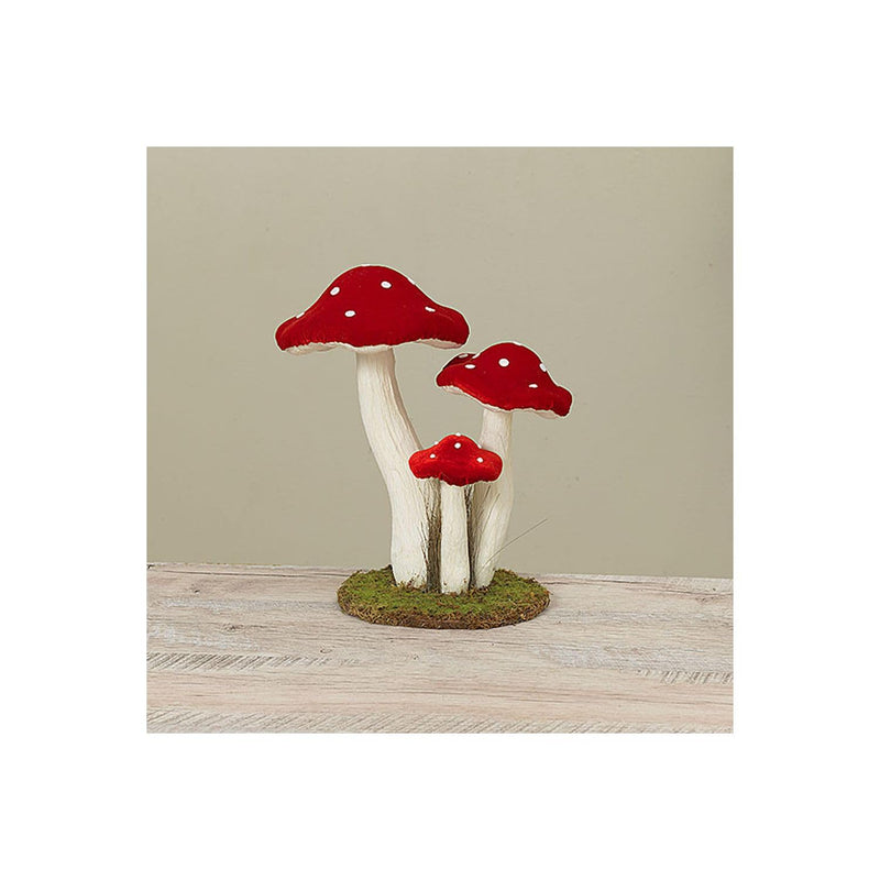 Gerson Company 12" H Handcrafted Mushrooms, Red