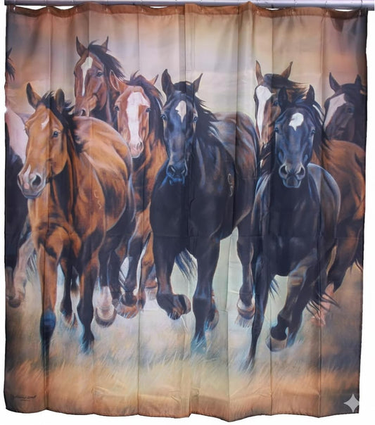 De Leon Collections DeLeon Collections Galloping Horses Shower Curtain