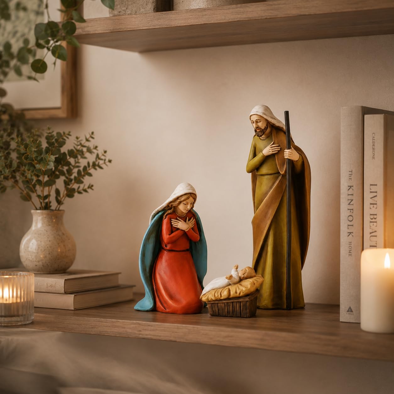Comfy Hour 5 Inch Holy Family Nativity Figurine, Manger Scene, 1 Piece