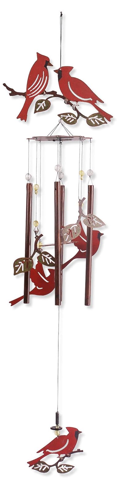 Sunset Vista Designs Garden Essentials Birds of a Feather Cardinals Wind Chime, 36-Inch Long