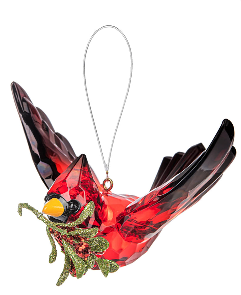 Ganz The Original Kissing Krystals, Acrylic Holiday Christmas Ornament, Cardinal in Flight