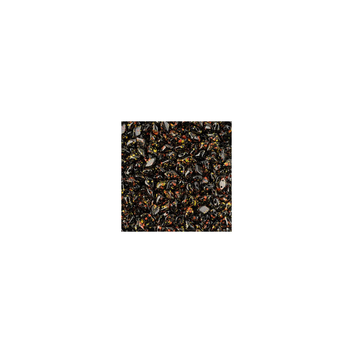 John Bead Craft Bead, medium, Jet Confetti Splash Orange Yellow