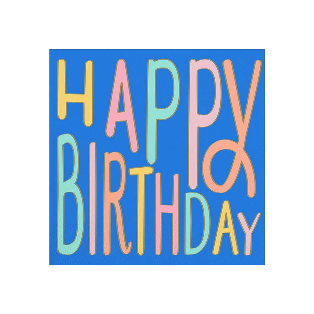 Slant Collections Disposable Napkin, 5" x 5", Happy Birthday