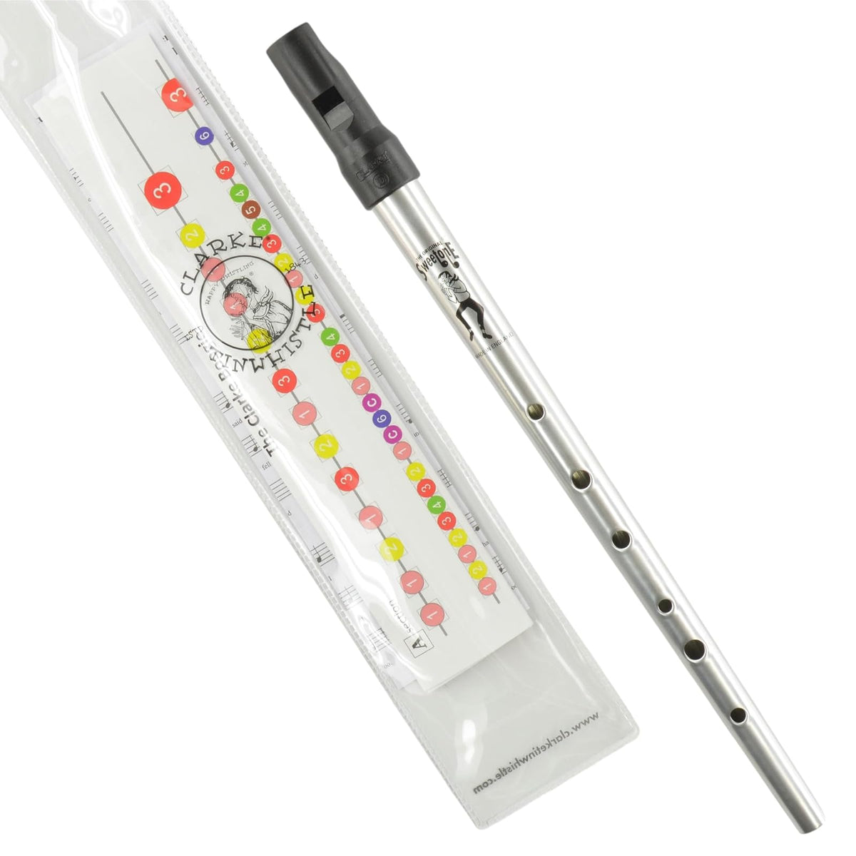 Clarke Tinwhistle Brass And Woodwind Instruments, Key of D, D-Silver