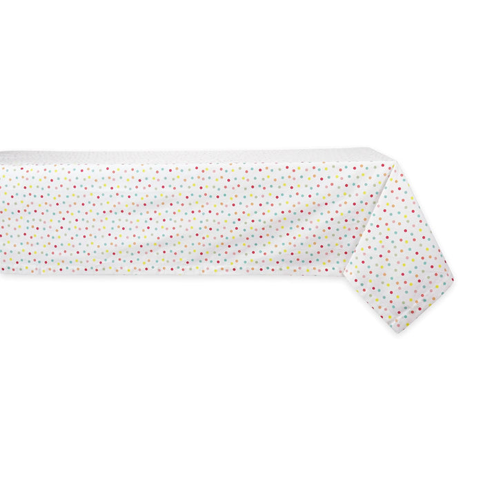 DII Design Polka Dot Party Print Tabletop Collection Reusable & Machine Washable, Tablecloth, 60x104, Multicolor Confetti Dots