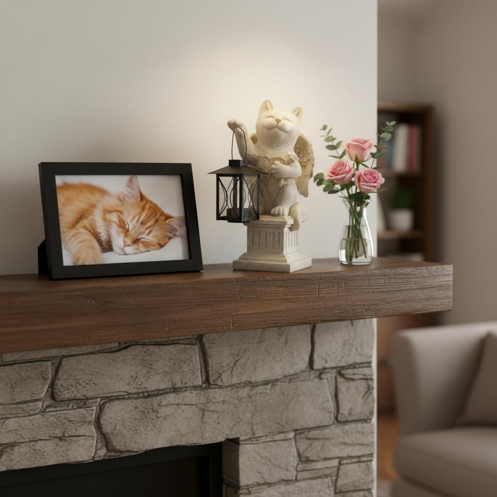 Comfy Hour 12.6 Inch Cat Angel Statue Outdoor, Memorial Figurine