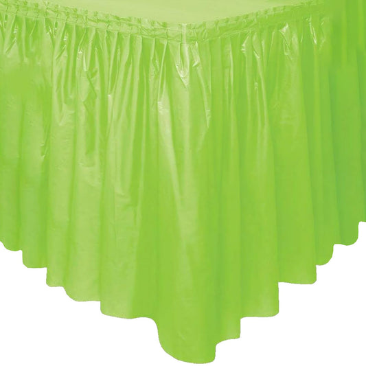 Unique Industries Lime Green Plastic Table Skirt, 29" x 14 ft.