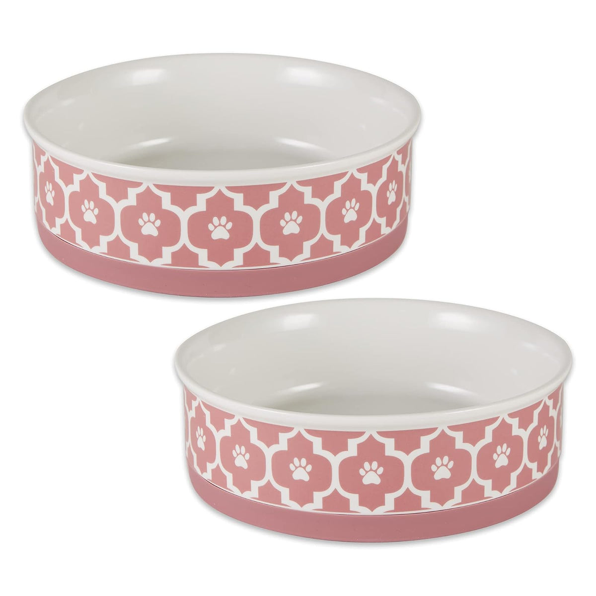 Bone Dry Pet Feeder, Large Set, 7.5x2.4", Rose