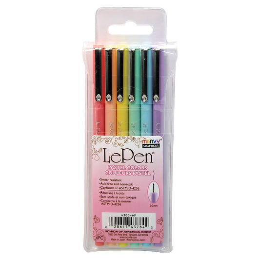 Marvy Uchida 4300-6P Le Pastel Pen Set, Multicolor