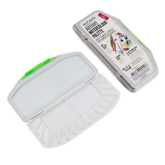 Mont Marte Airtight Watercolor Palette 16 Slot. 3 Mixing Areas and 16 Deep Color Wells.