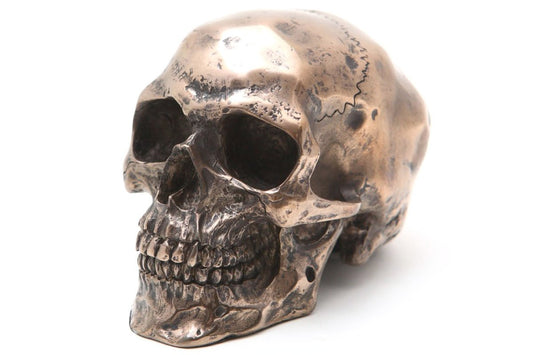Pacific Trading Giftware PTC 3.25 Inch Small Bronze Finish Skeleton Skull Statue Figurine