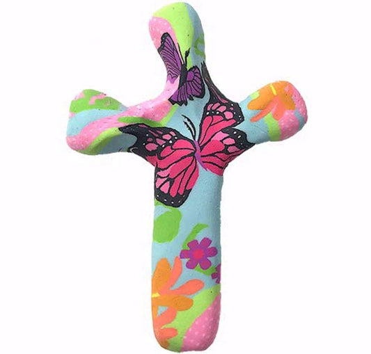 Calypso Studios by First & Main 3" Butterfly Garden Comforting Clay Pocket Cross
