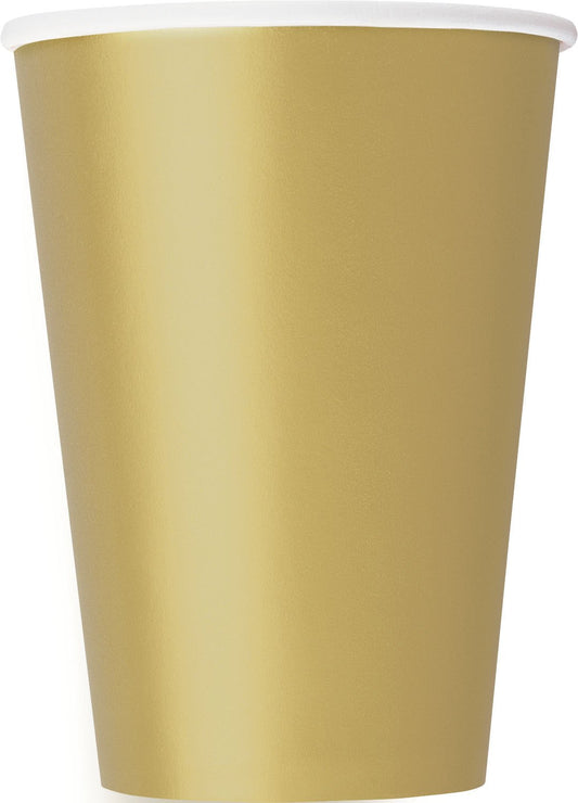 Unique Industries 12oz Gold Paper Cups, 10ct