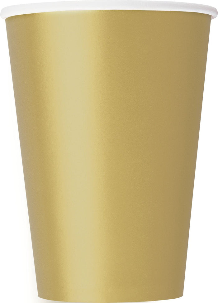 Unique Industries 12oz Gold Paper Cups, 10ct