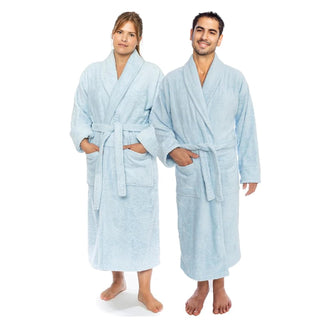 Classic Turkish Towels Robe, Large, Ice Blue