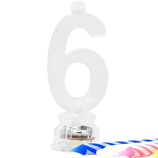 Unique Industries Multicolor Flashing Number 6 Cake Topper & Birthday Candle Set, 5pc