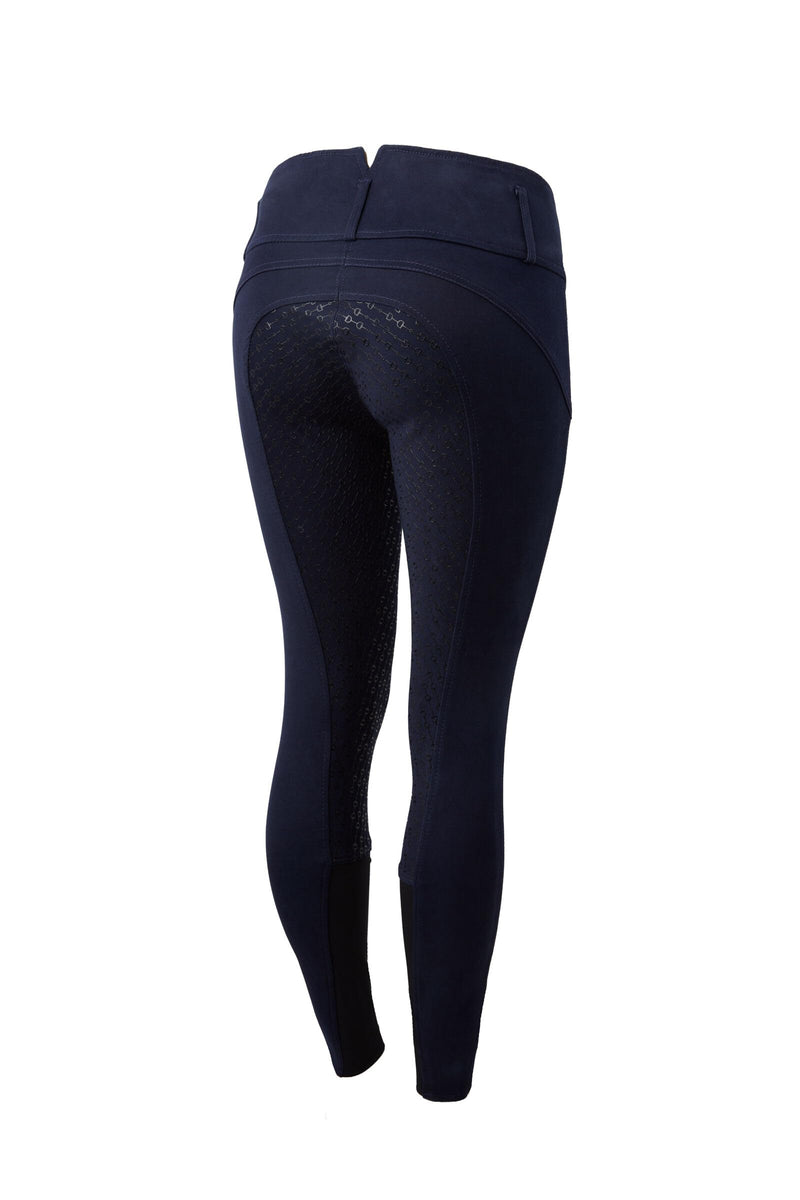 HORZE Daniela Silicone Grip Full Seat Breeches | High Waist Equestrian Riding Pants - Dark Navy - 26